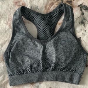 Grey padded sports bra